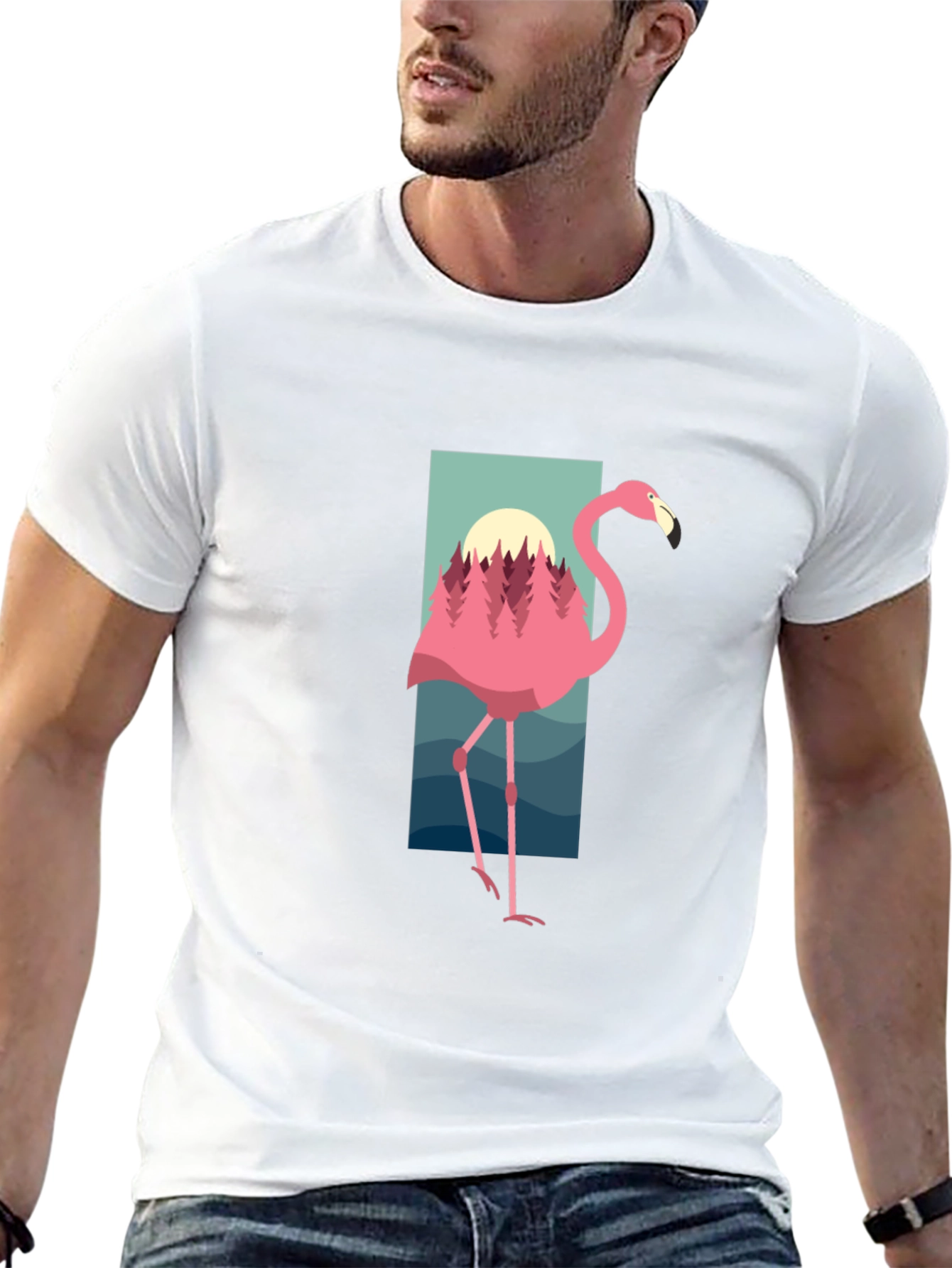 Flamingo Graphic Tee - Nature Inspired Design