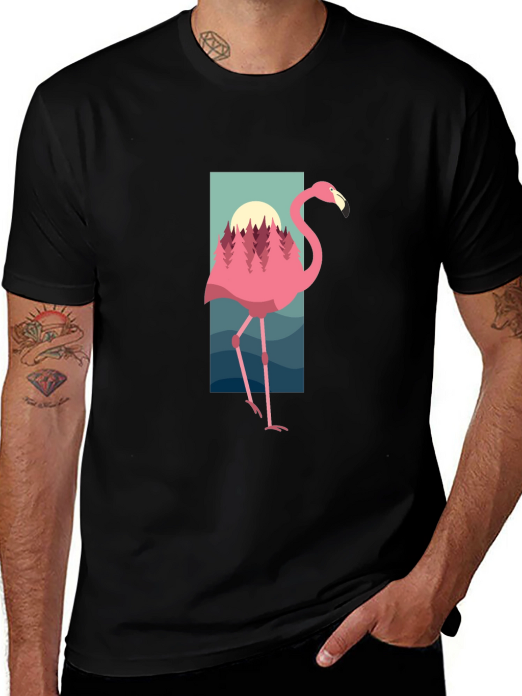 Flamingo Graphic Tee - Nature Inspired Design