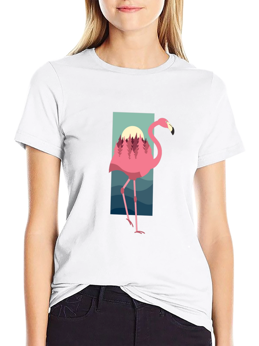 Flamingo Graphic Tee - Nature Inspired Design