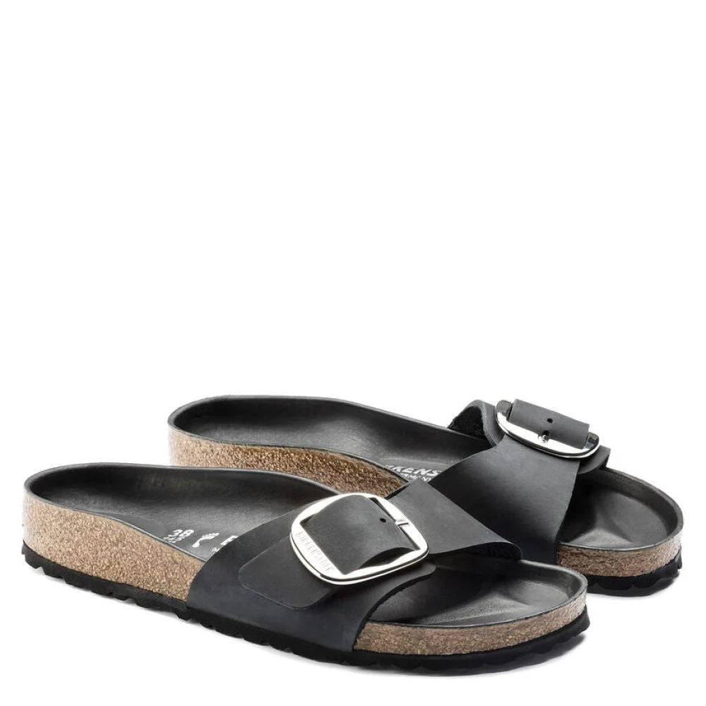 Birkenstock Women's Madrid Big Buckle Oiled Leather in Black