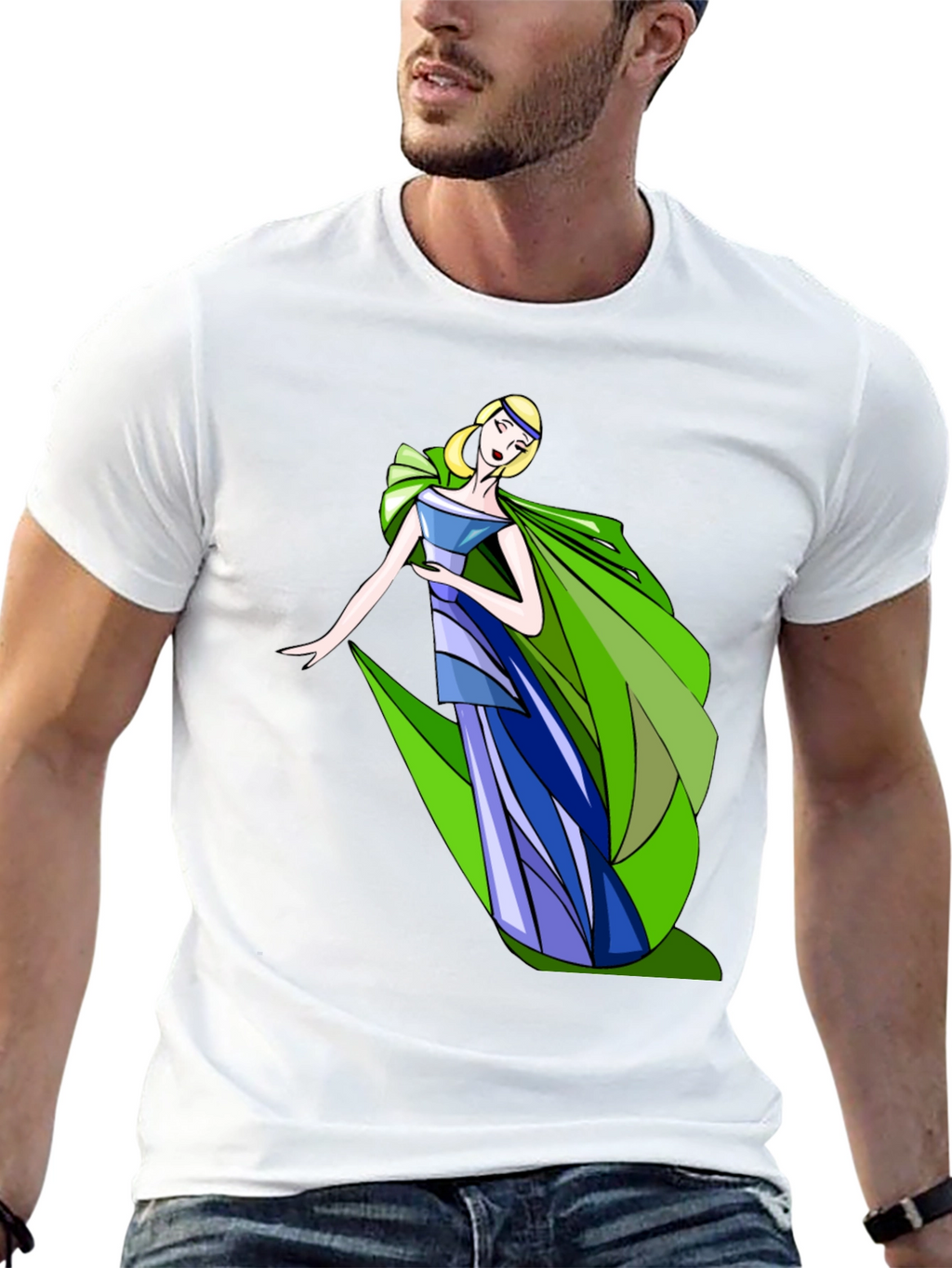 Elegant Lady Graphic Black T-Shirt