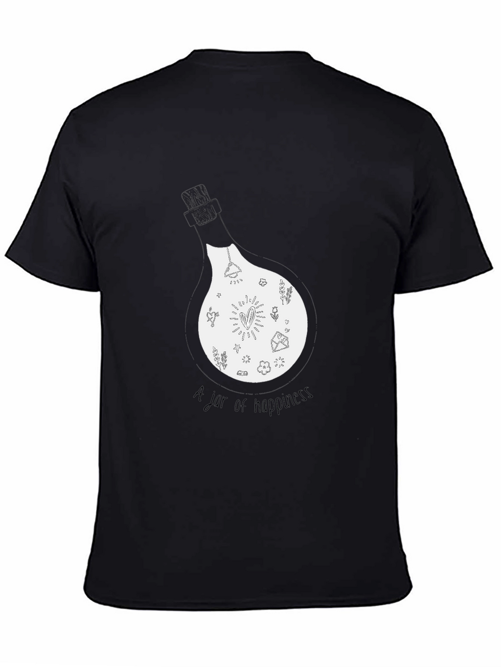 Jar of Happiness Graphic Tee - Black Cotton Blend