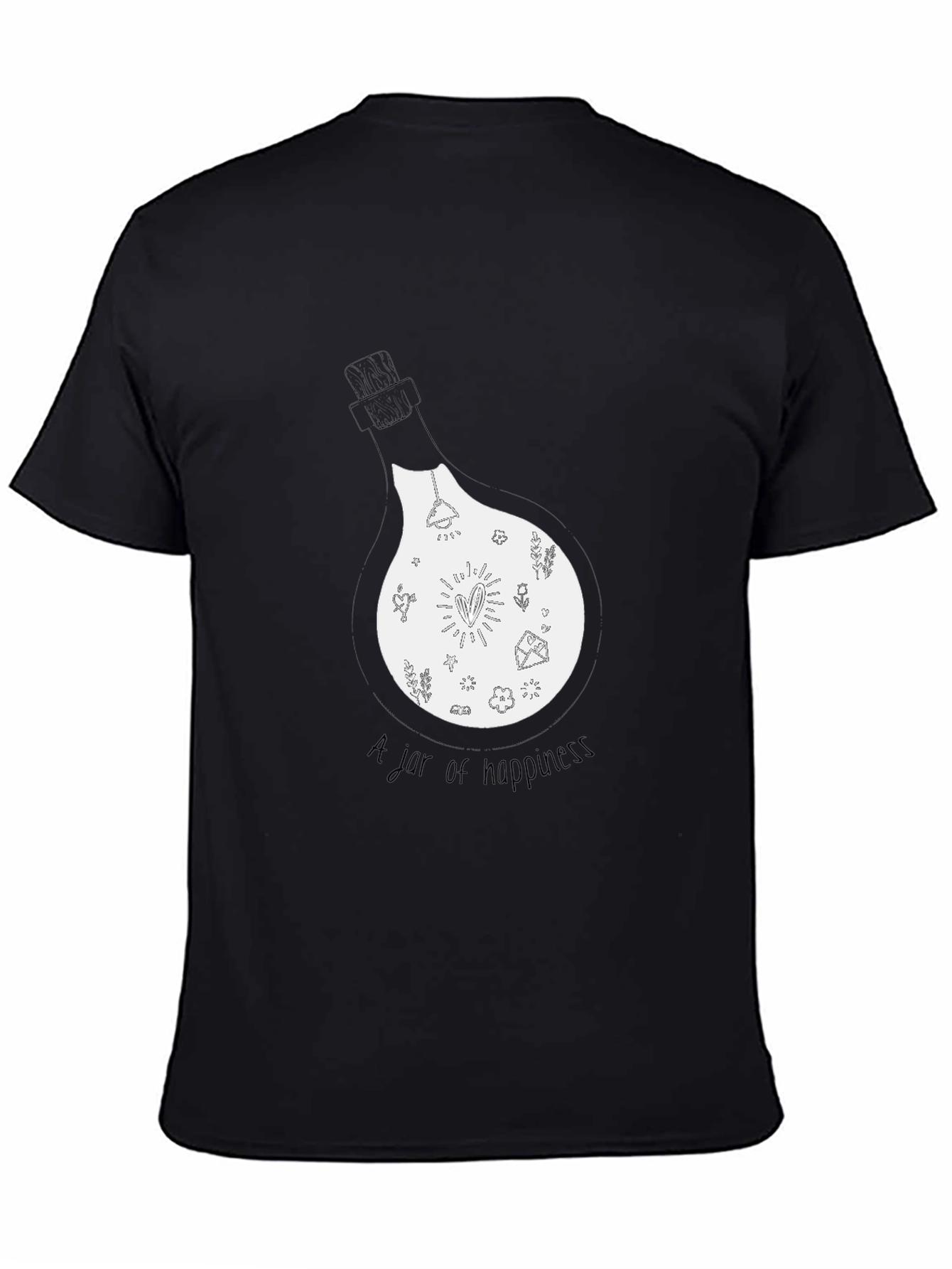 Jar of Happiness Graphic Tee - Black Cotton Blend