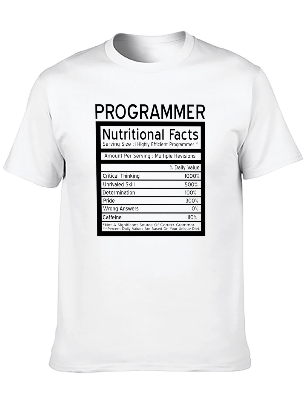 Programmer Nutritional Facts T-Shirt