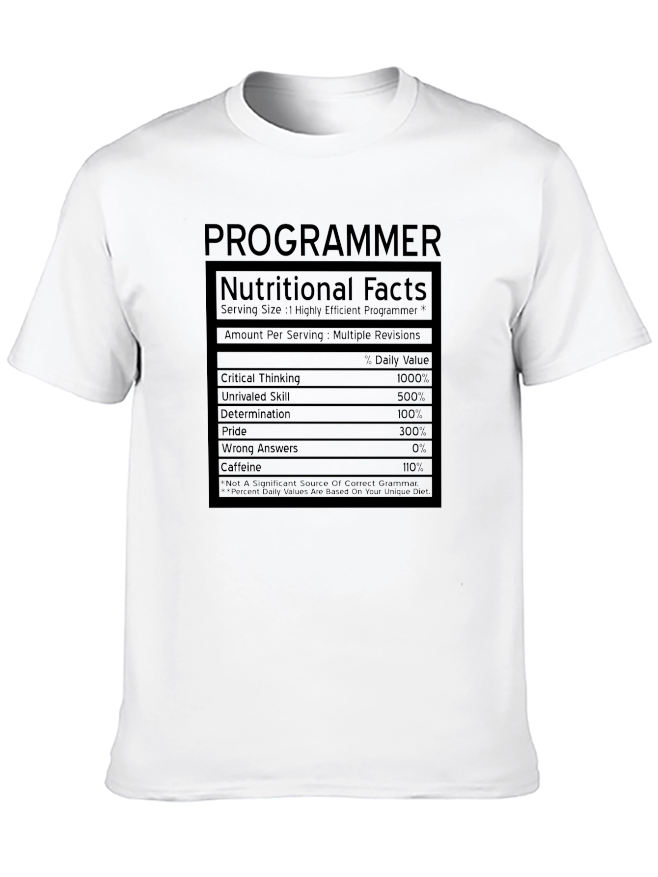 Programmer Nutritional Facts T-Shirt