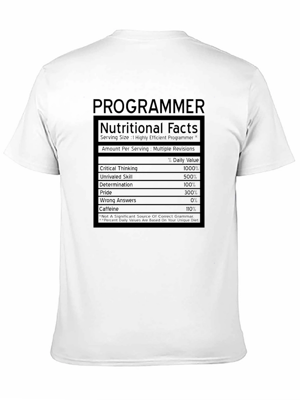 Programmer Nutritional Facts T-Shirt