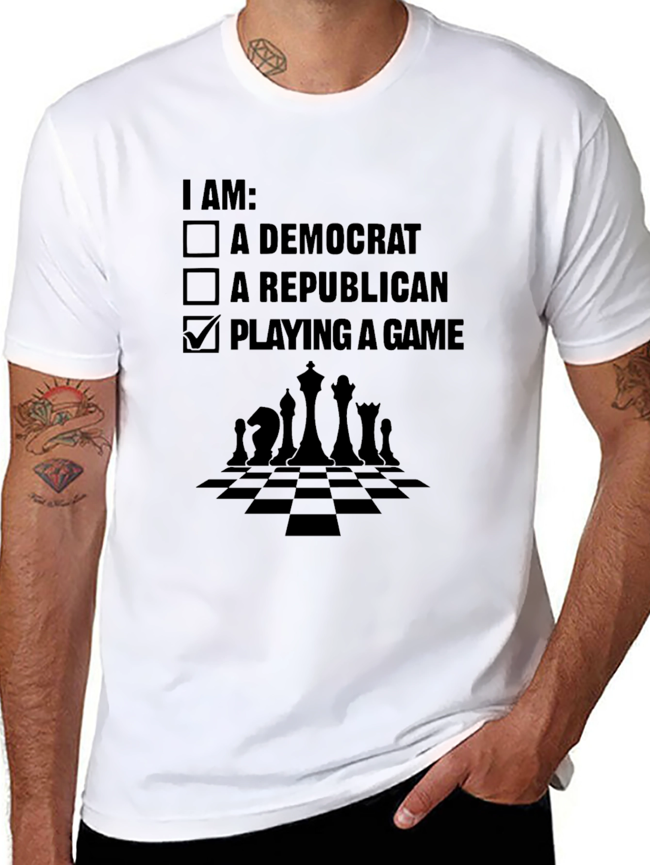 Political Humor T-Shirt: Chess Game