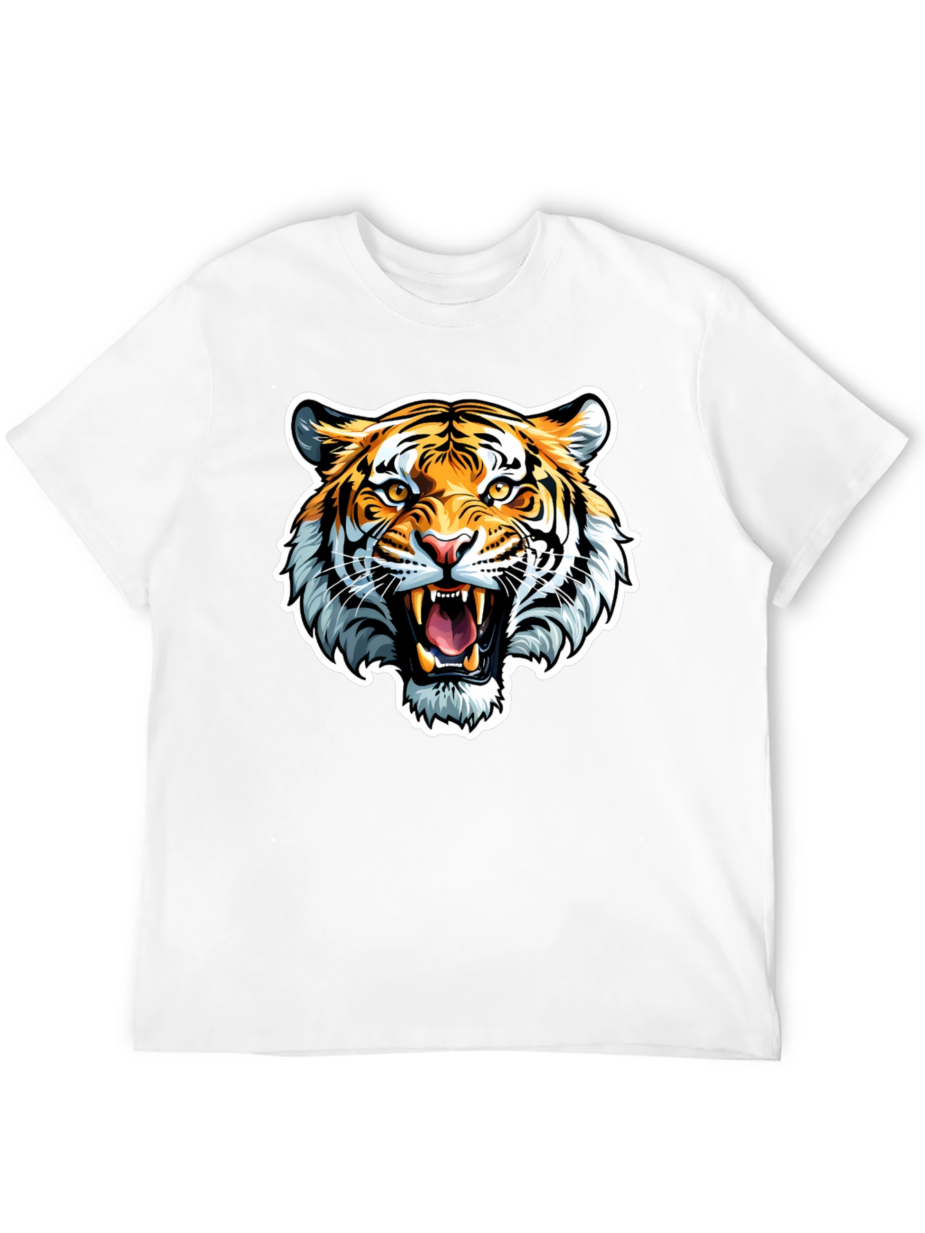 Roaring Tiger Graphic Tee - Black Cotton T-Shirt