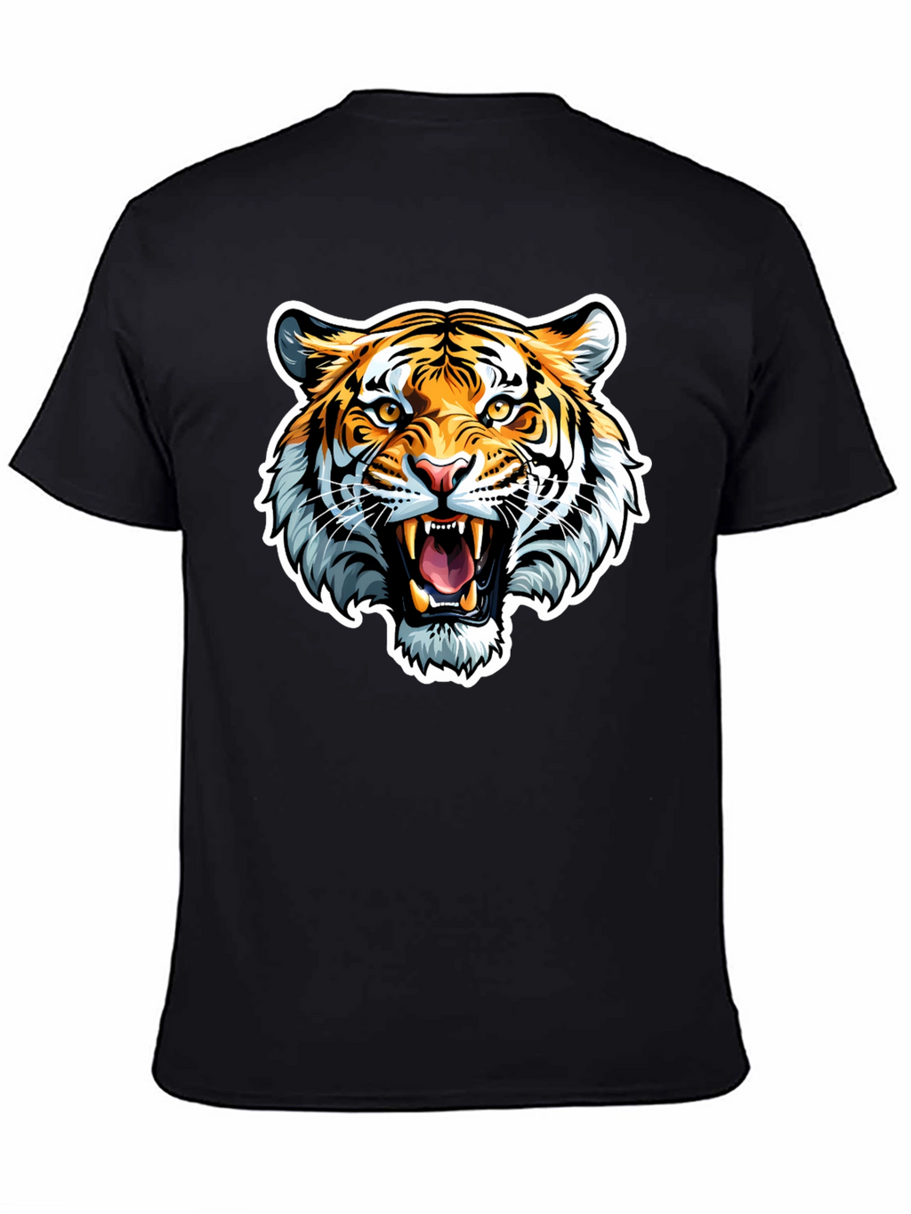 Roaring Tiger Graphic Tee - Black Cotton T-Shirt