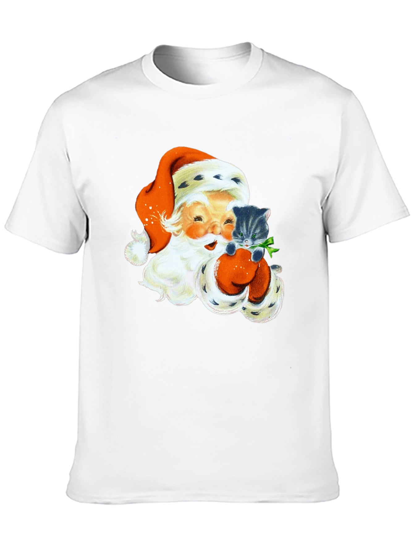 Santa Claus & Kitten Graphic Tee