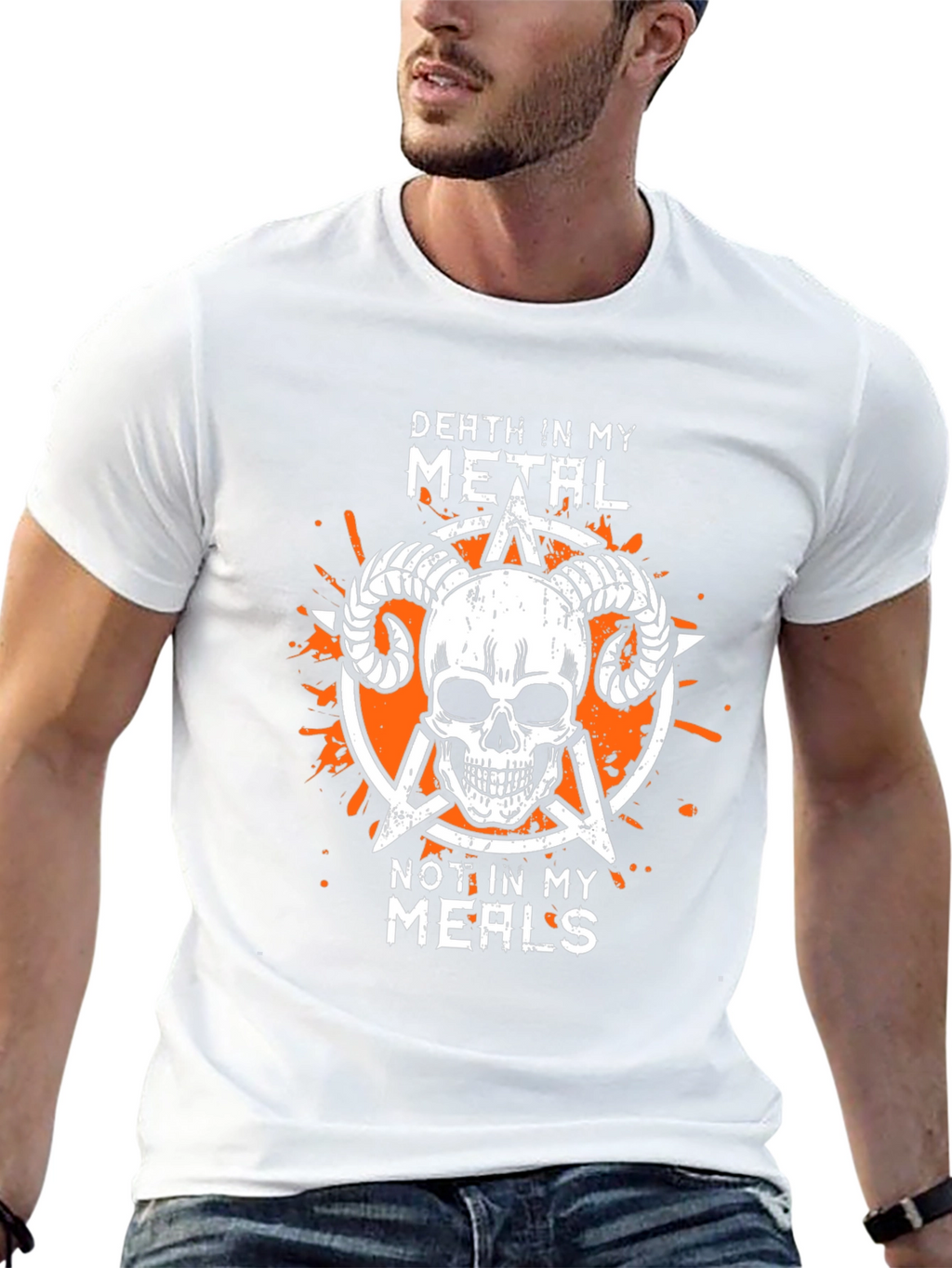 Death Metal Skull Graphic T-Shirt