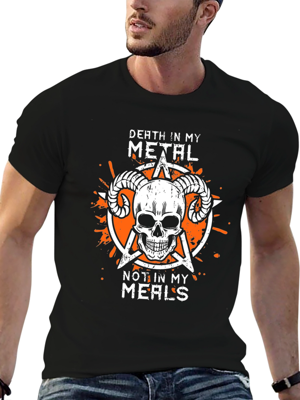 Death Metal Skull Graphic T-Shirt