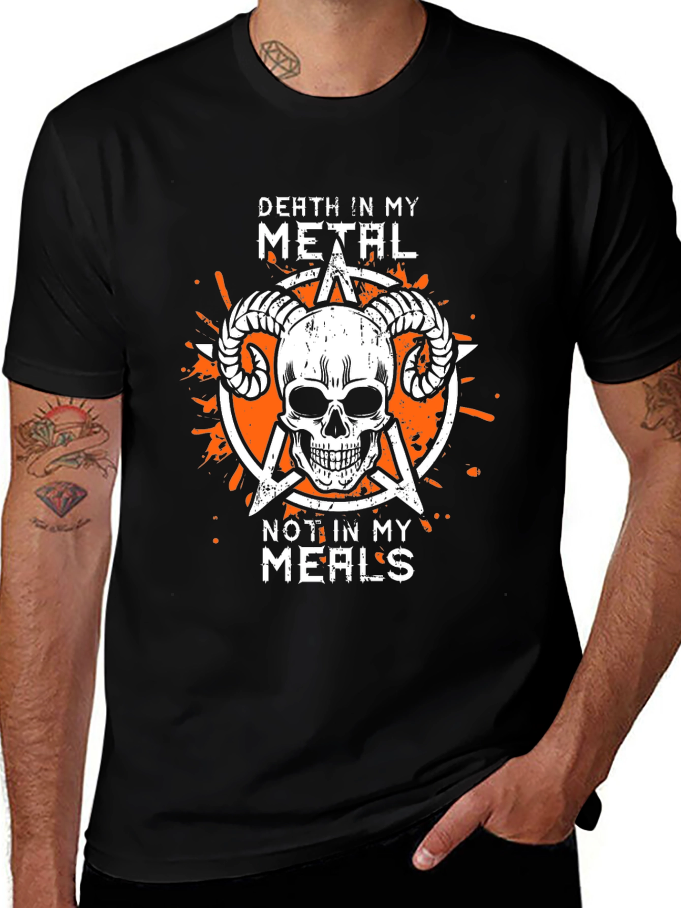 Death Metal Skull Graphic T-Shirt