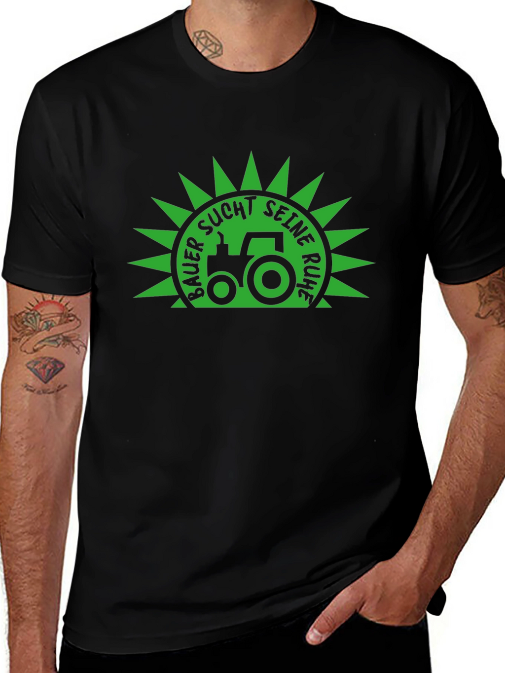 Farmer Seeks Peace Black T-Shirt