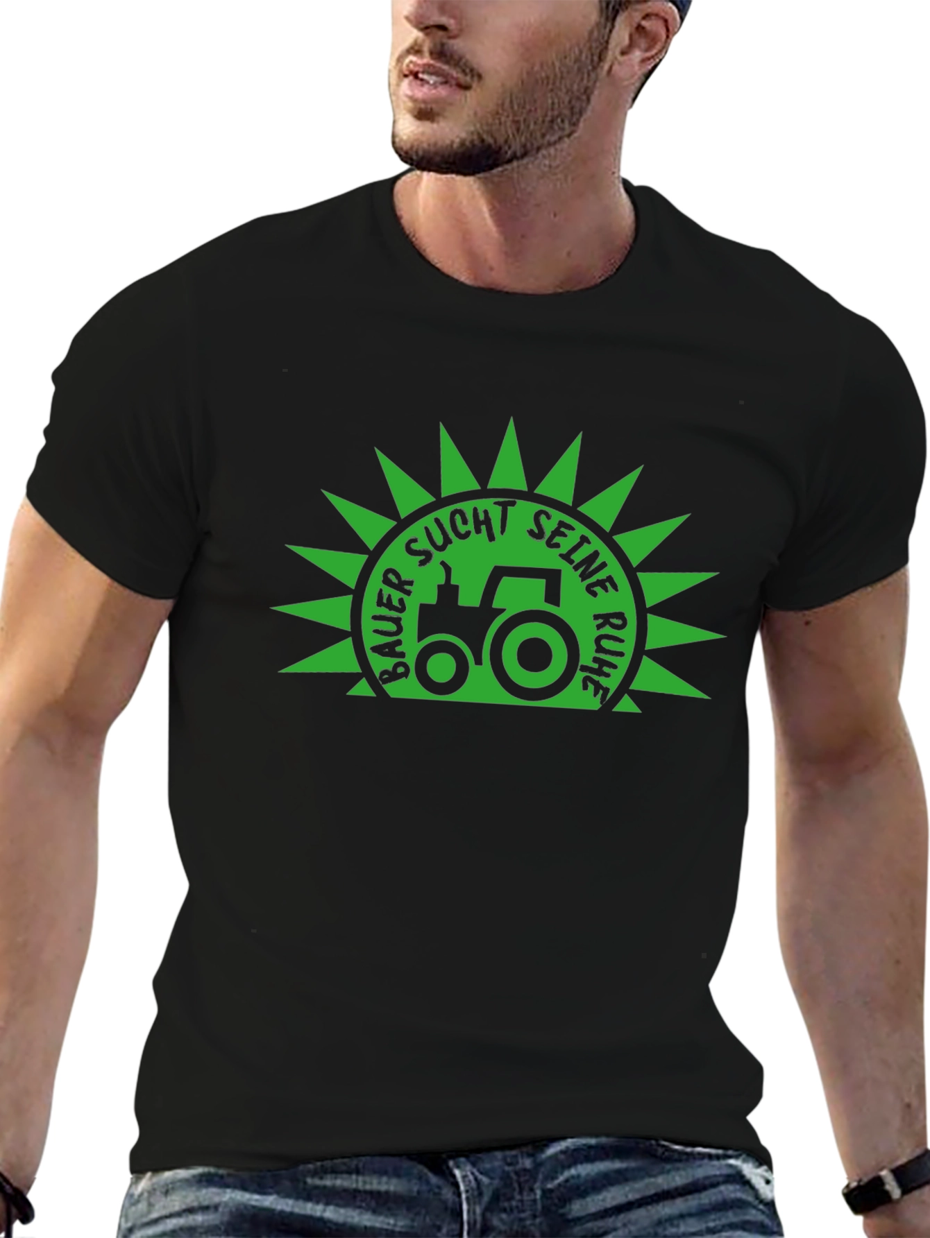 Farmer Seeks Peace Black T-Shirt