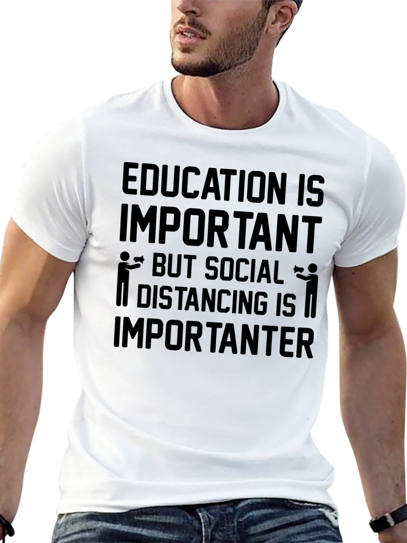 Education vs. Social Distancing Humor T-Shirt