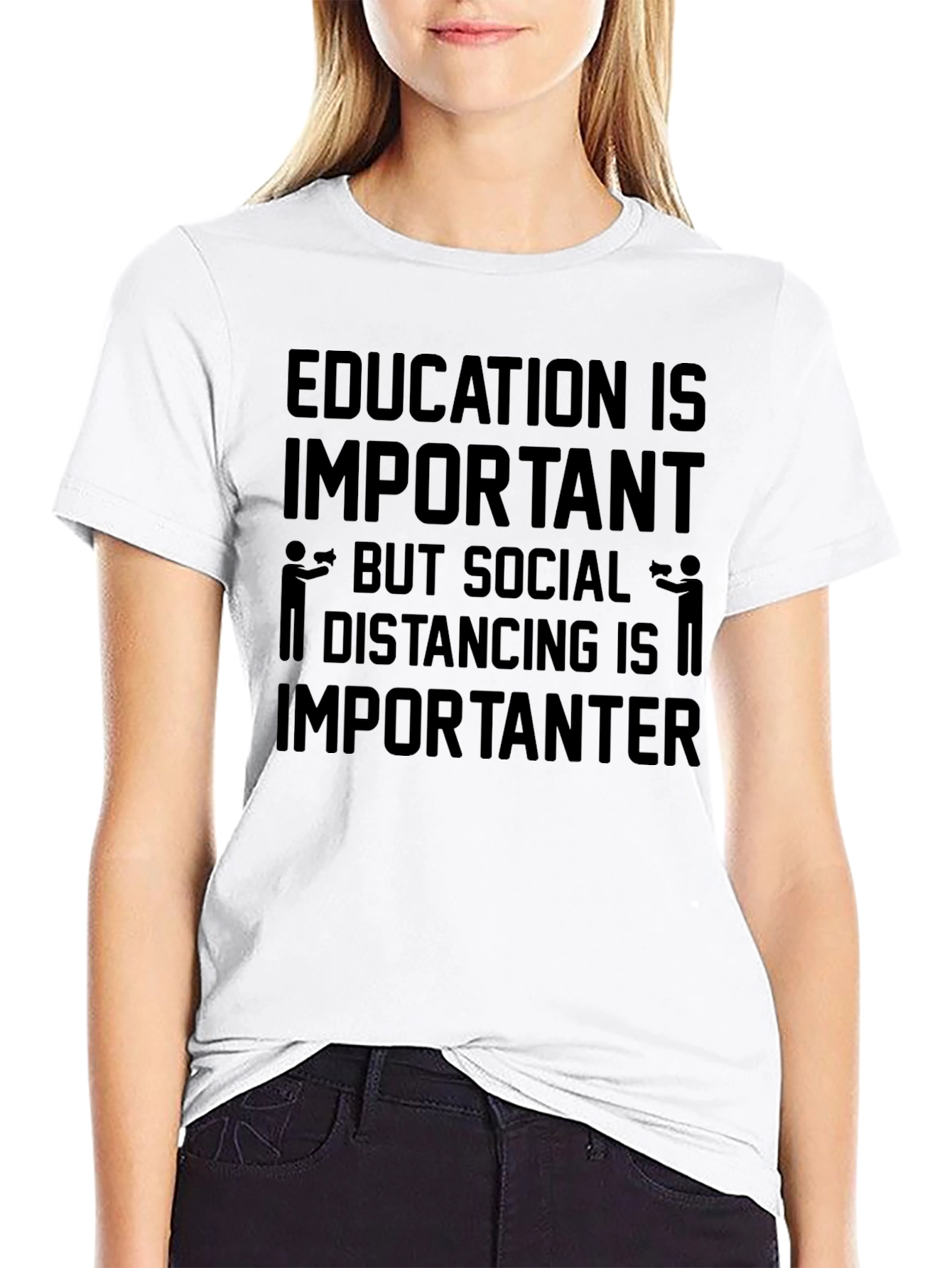 Education vs. Social Distancing Humor T-Shirt