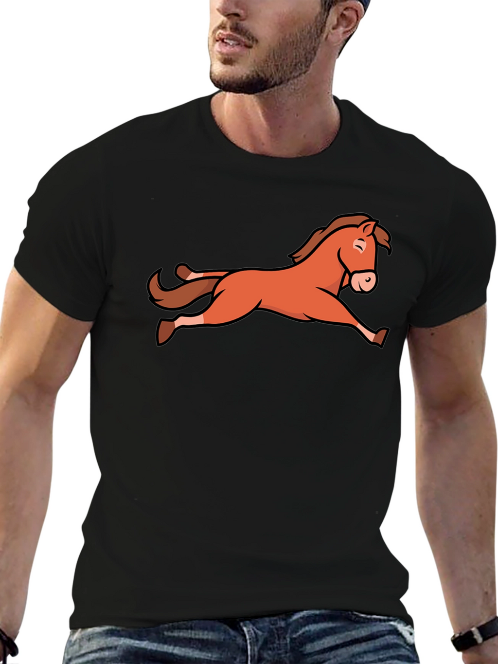 Horse Graphic Black T-Shirt