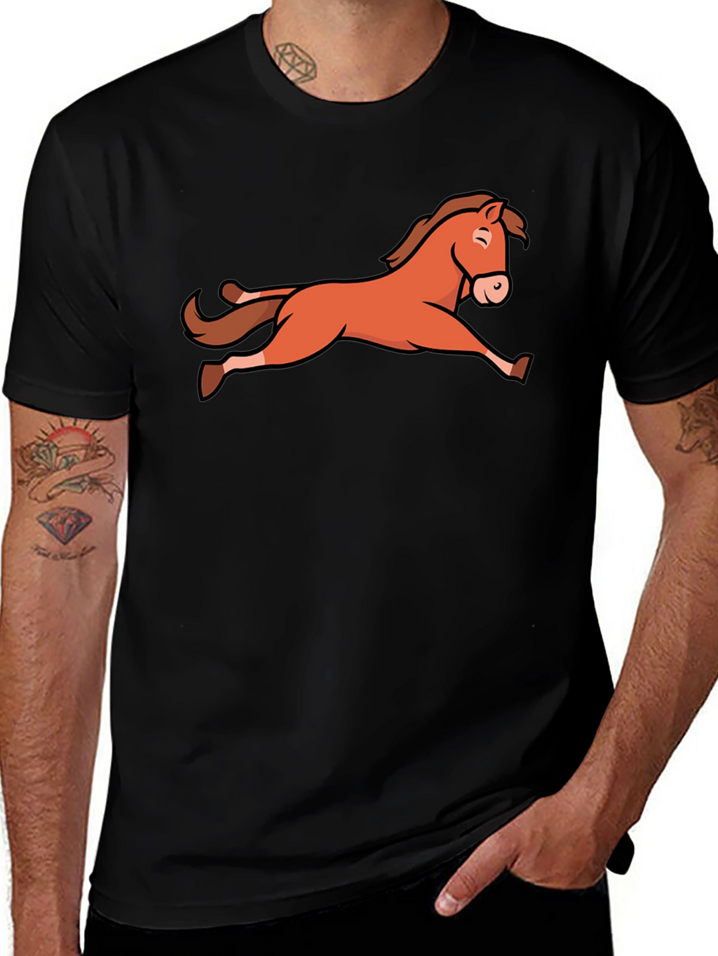 Horse Graphic Black T-Shirt