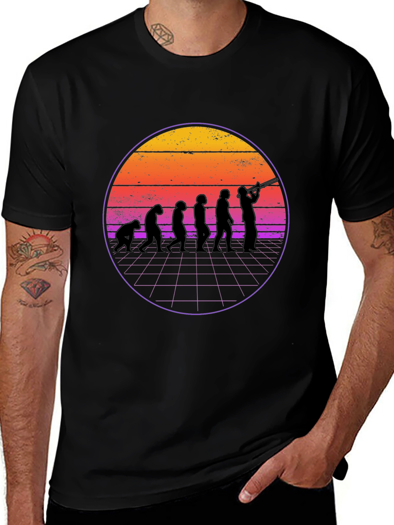 Evolution Musician Graphic Tee - Black