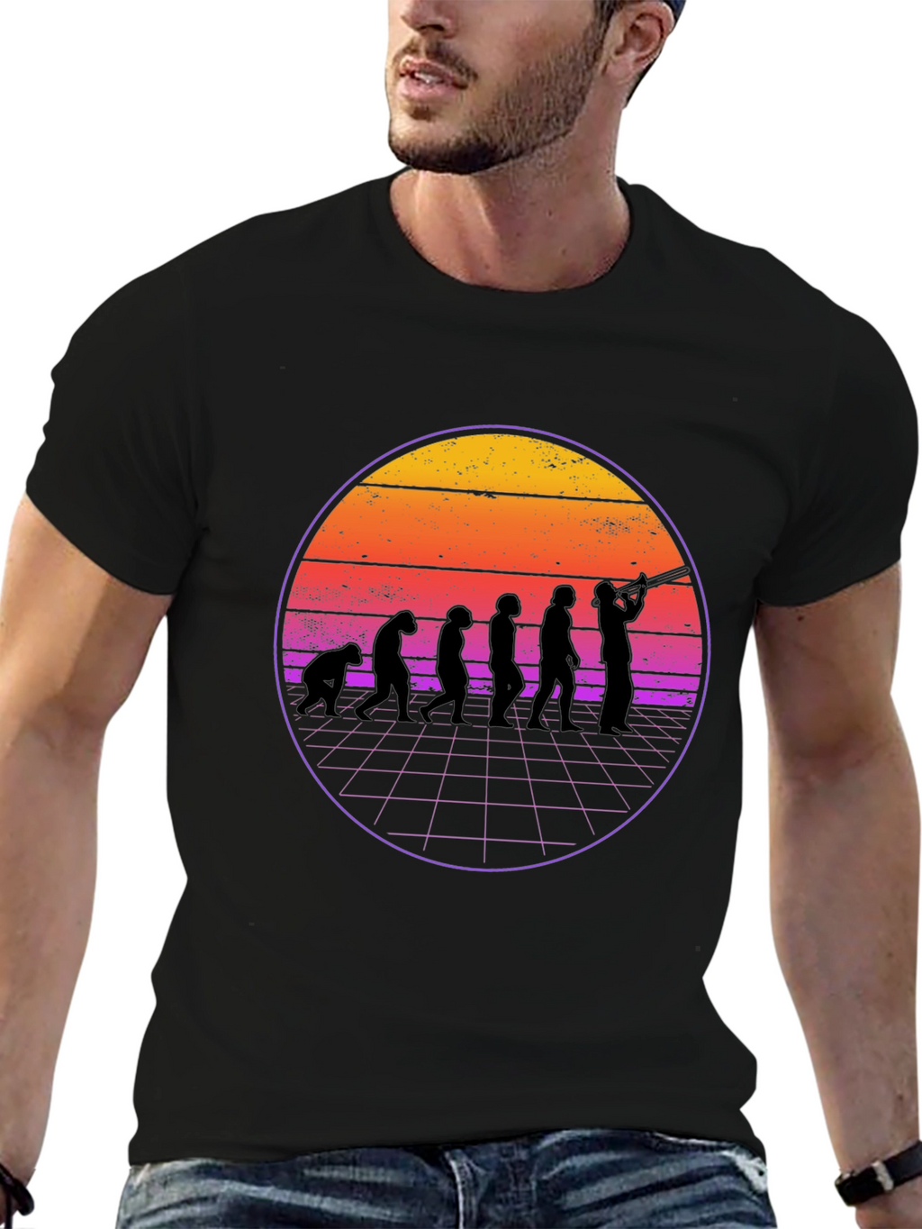 Evolution Musician Graphic Tee - Black