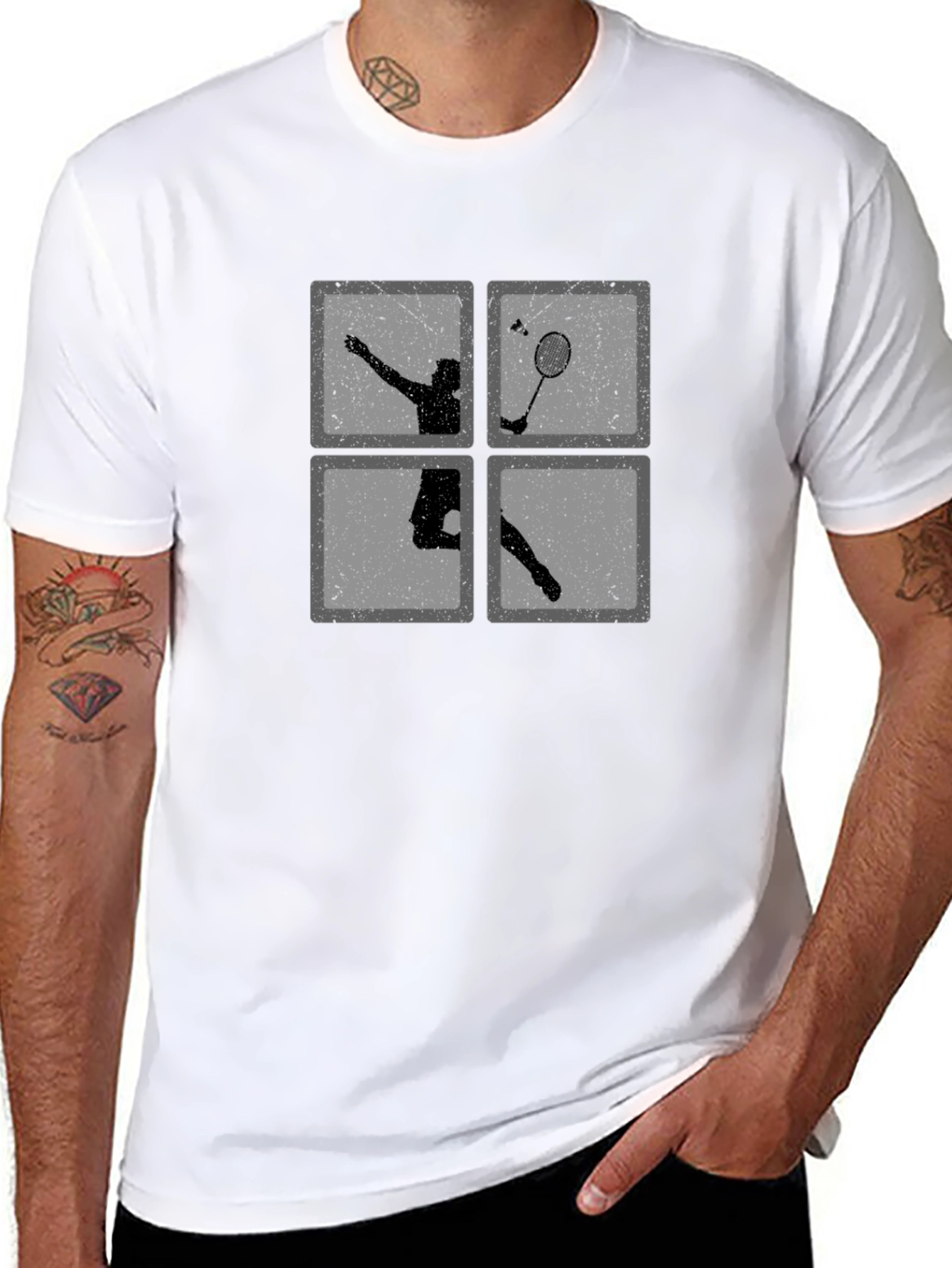 Badminton Player Graphic T-Shirt
