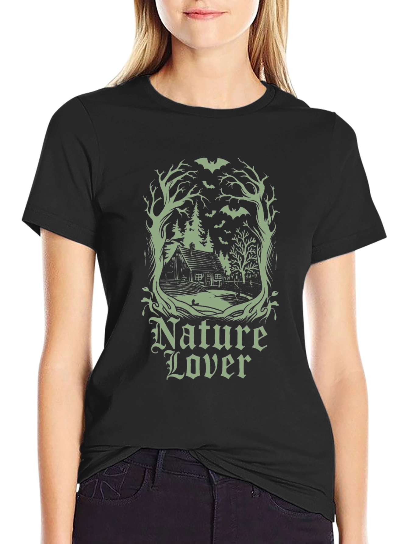 Nature Lover Graphic T-Shirt - Black