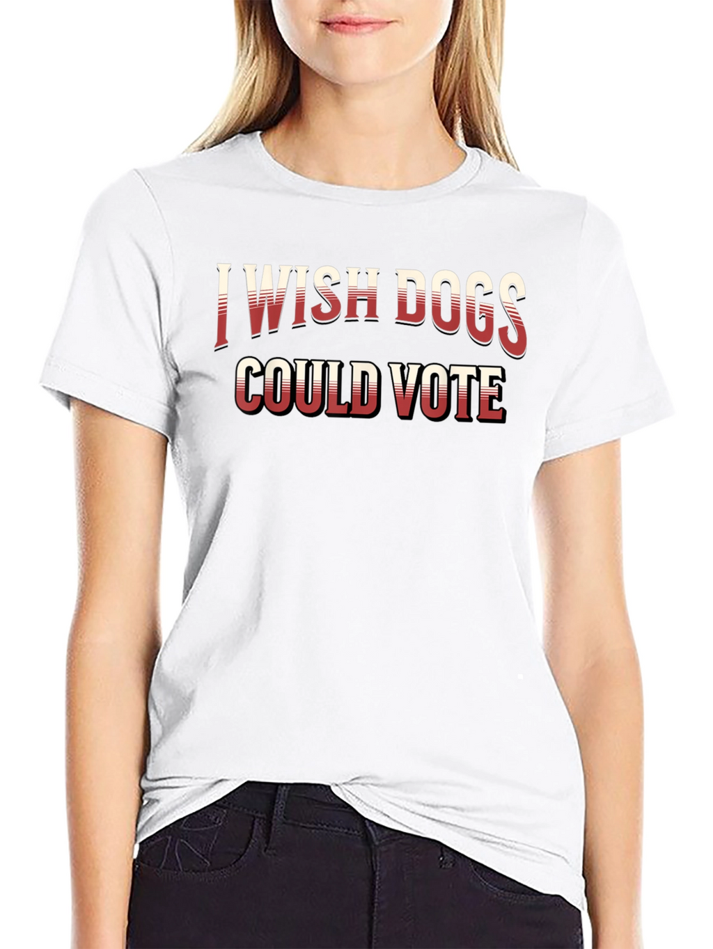 I Wish Dogs Could Vote Black Crew Neck T-Shirt
