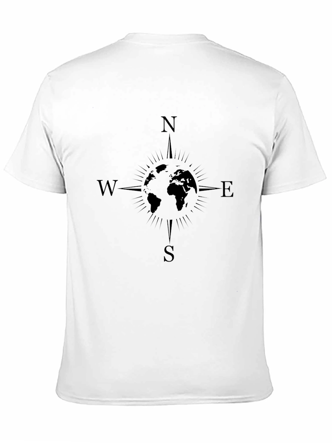 Compass World Map Graphic Tee - Black