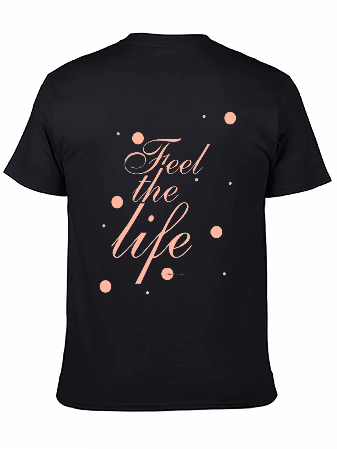 Feel the Life Graphic Tee - Black Casual T-Shirt