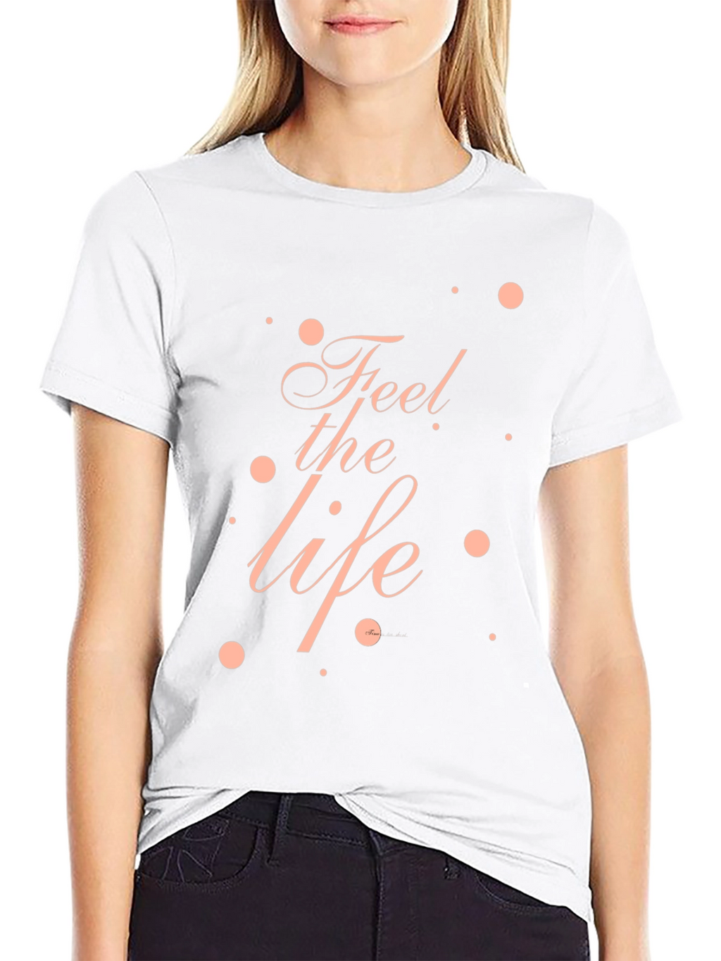 Feel the Life Graphic Tee - Black Casual T-Shirt