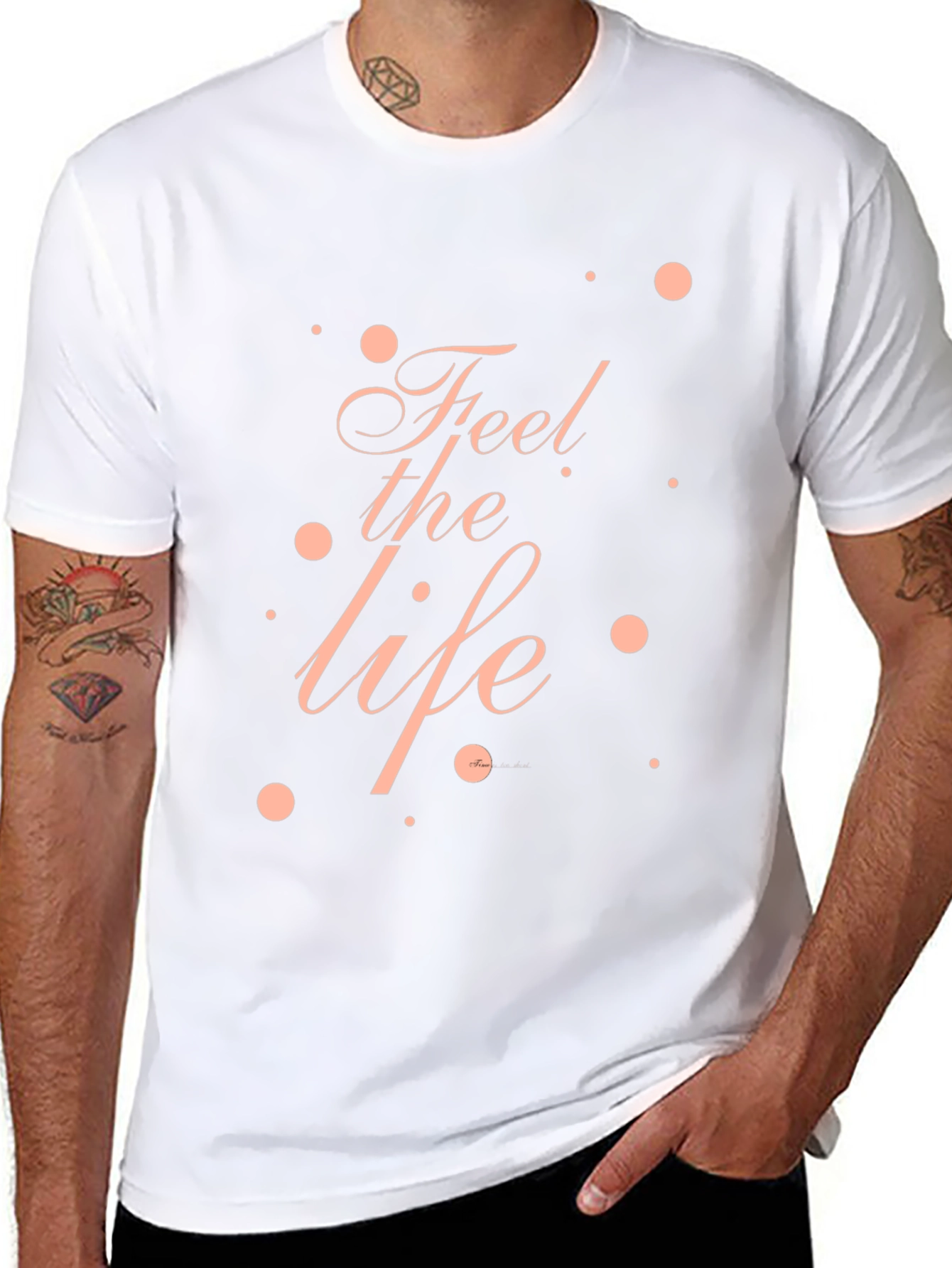 Feel the Life Graphic Tee - Black Casual T-Shirt