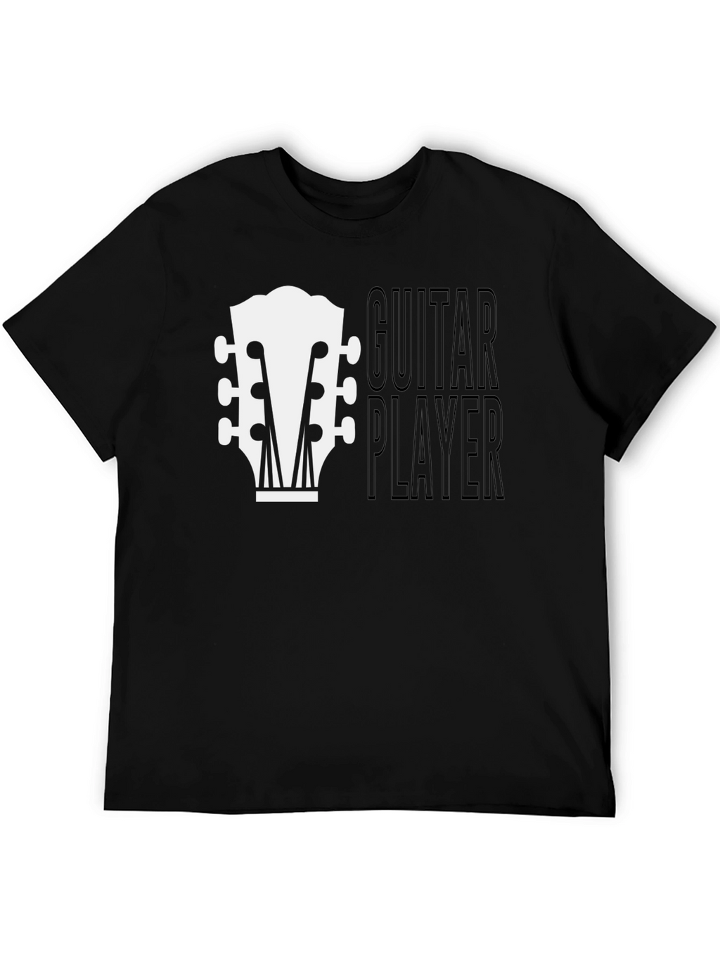 Guitar Player Graphic Tee - Black Cotton T-Shirt
