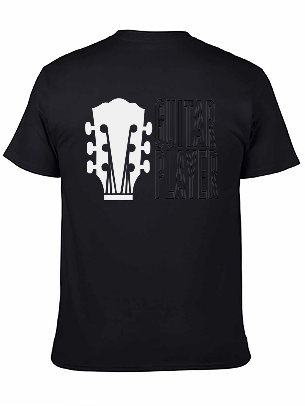 Guitar Player Graphic Tee - Black Cotton T-Shirt