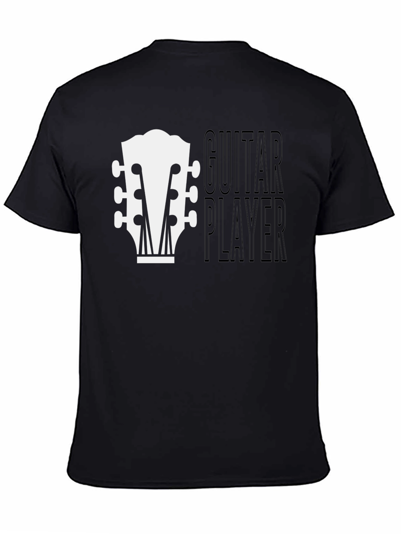 Guitar Player Graphic Tee - Black Cotton T-Shirt