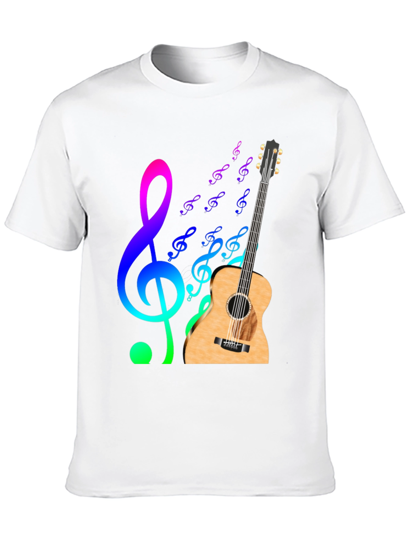 Musical Notes Guitar Graphic T-Shirt