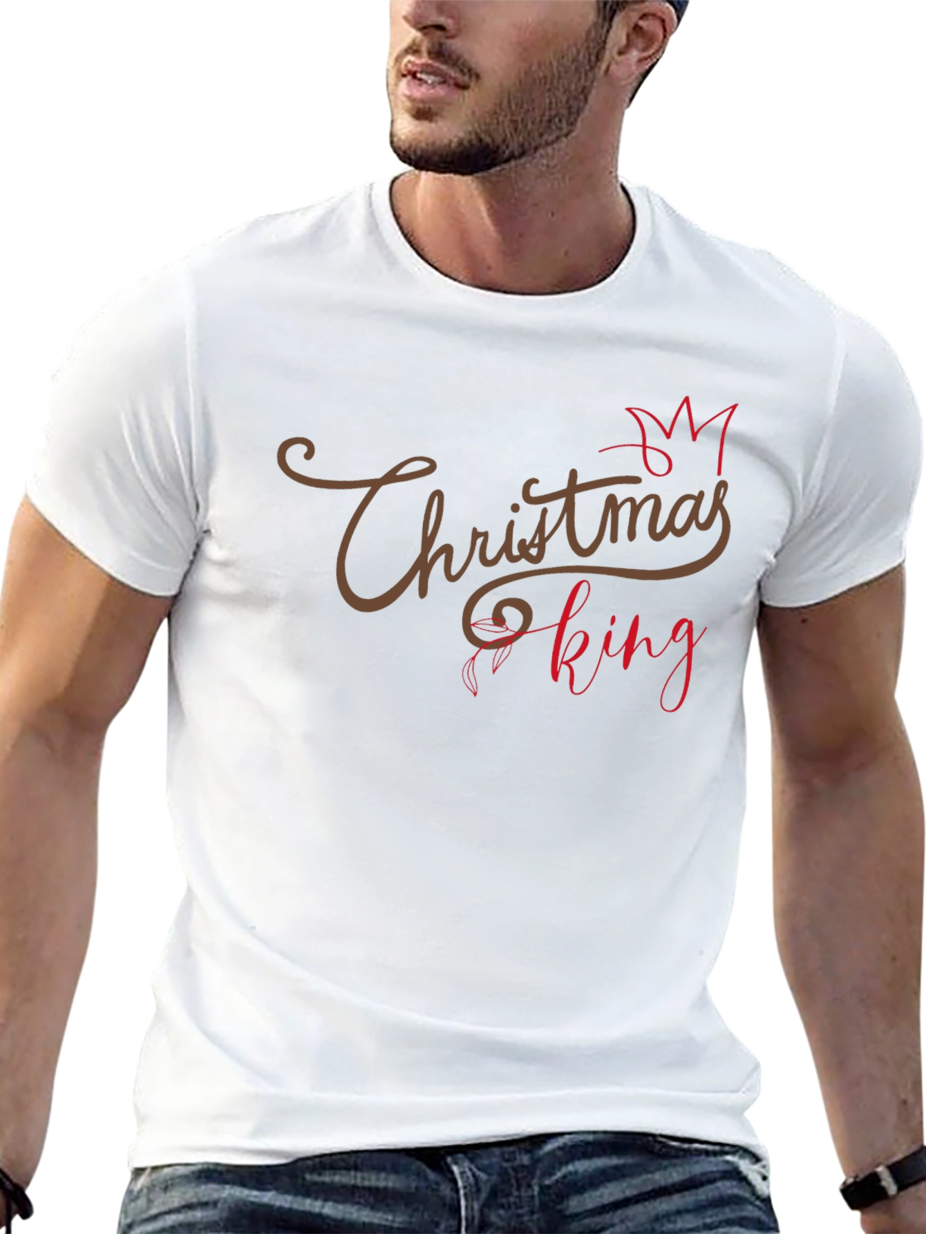 Christmas King Mens Black Graphic Tee