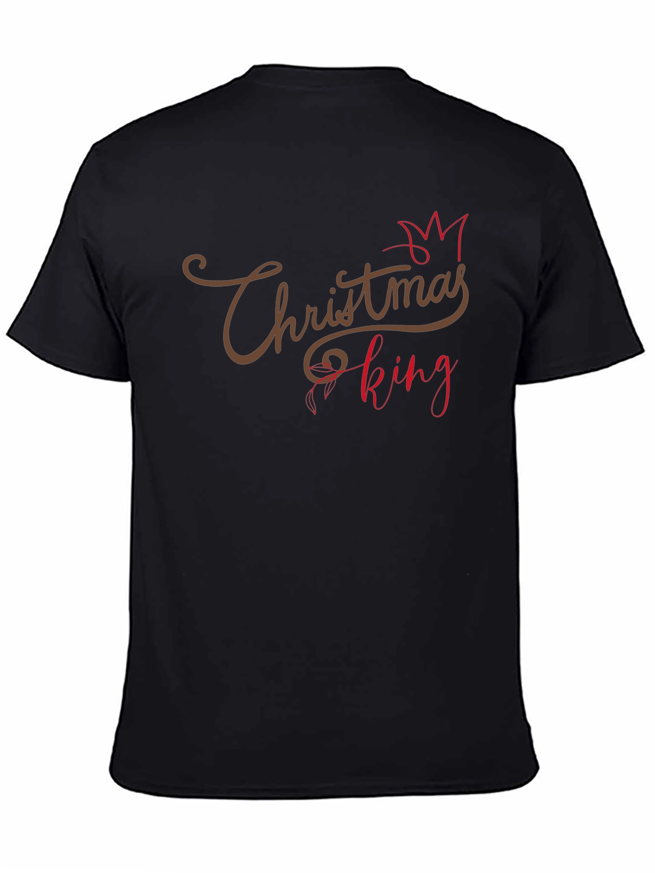 Christmas King Mens Black Graphic Tee