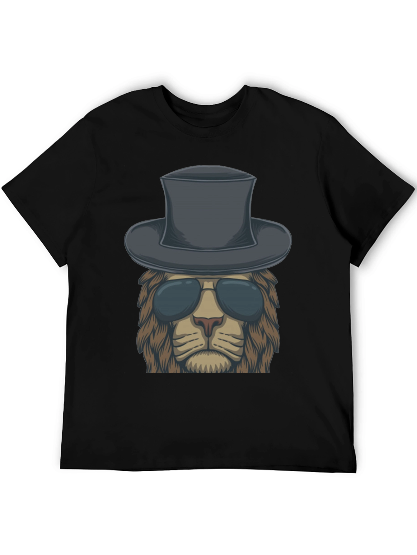 Lion in Hat Graphic Tee - Cool & Stylish
