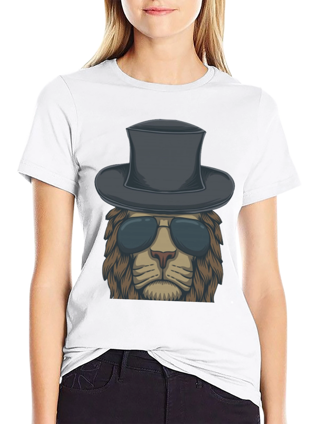 Lion in Hat Graphic Tee - Cool & Stylish