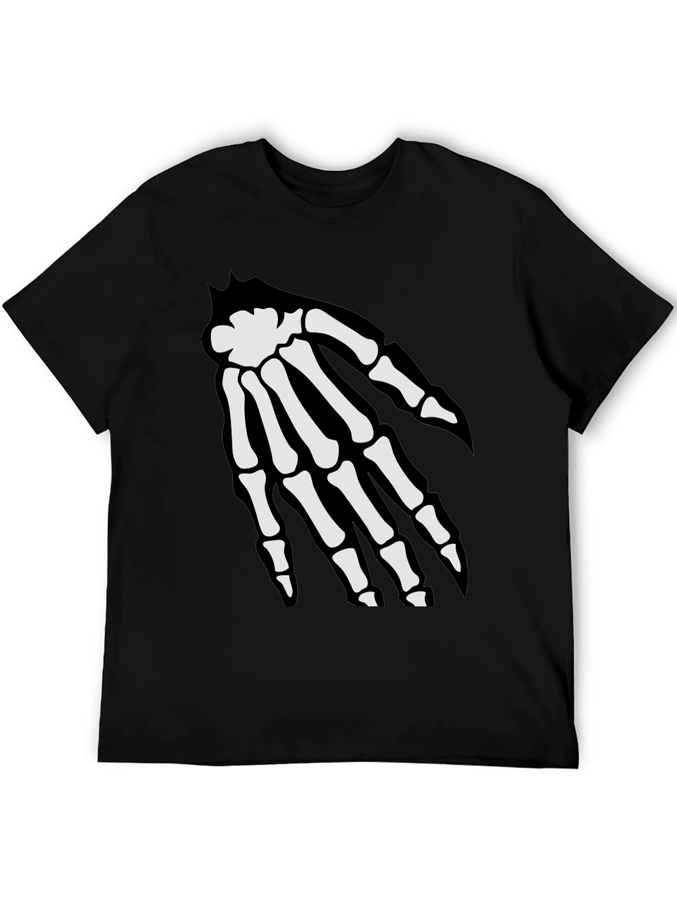 Skeleton Hand Graphic Tee - Spooky Black T-Shirt