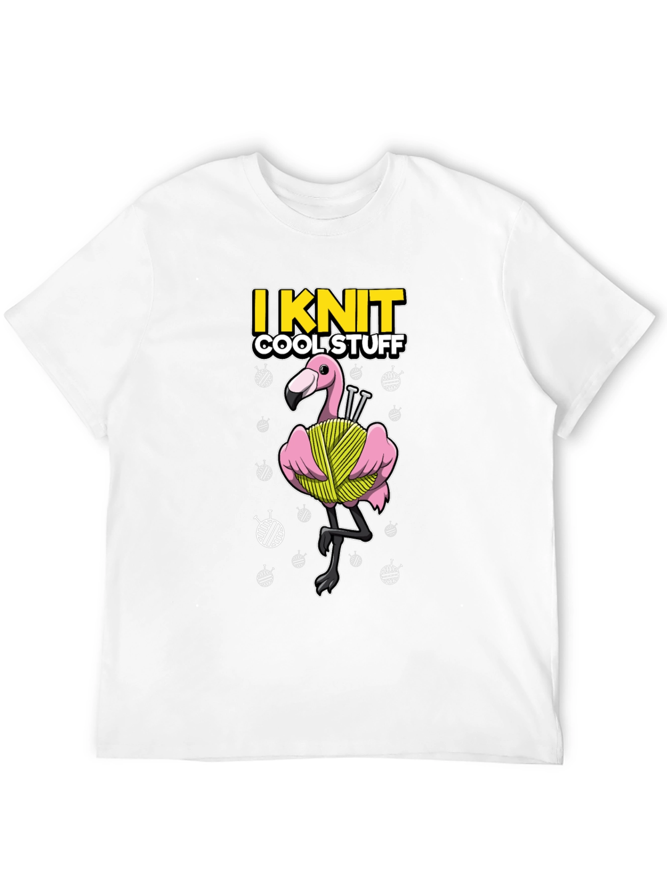 I Knit Cool Stuff T-Shirt - Flamingo Yarn