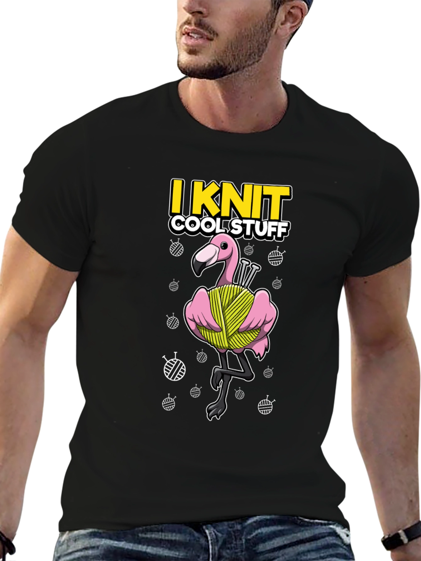 I Knit Cool Stuff T-Shirt - Flamingo Yarn