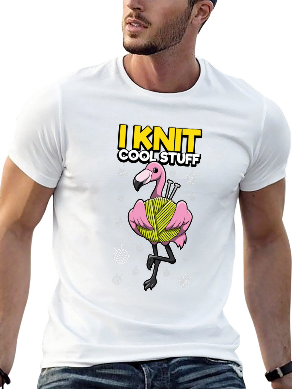 I Knit Cool Stuff T-Shirt - Flamingo Yarn