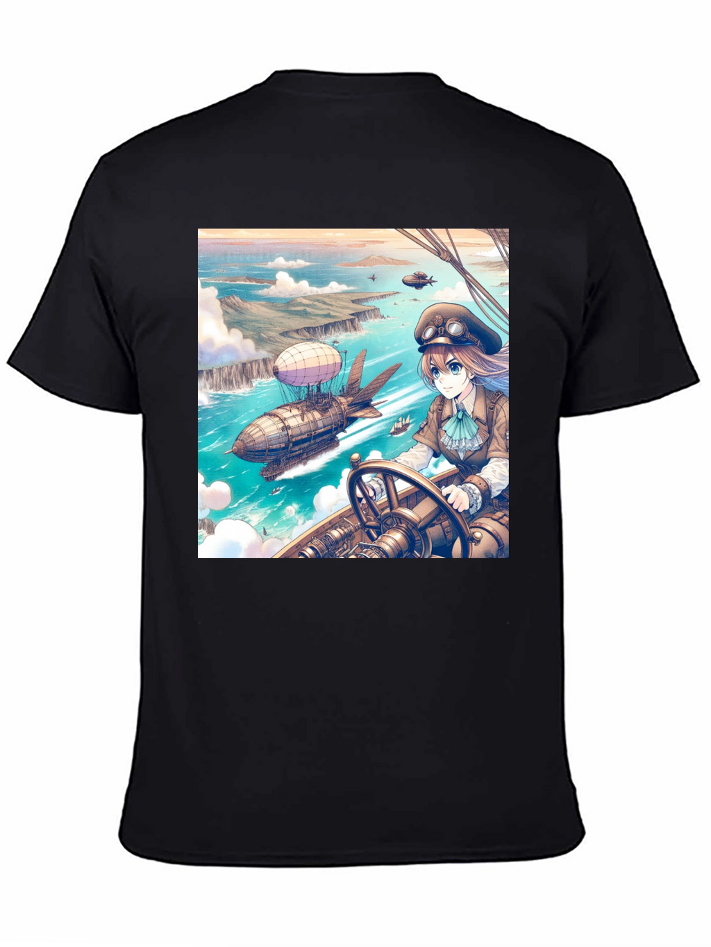 Anime Airship T-Shirt - Steampunk Style