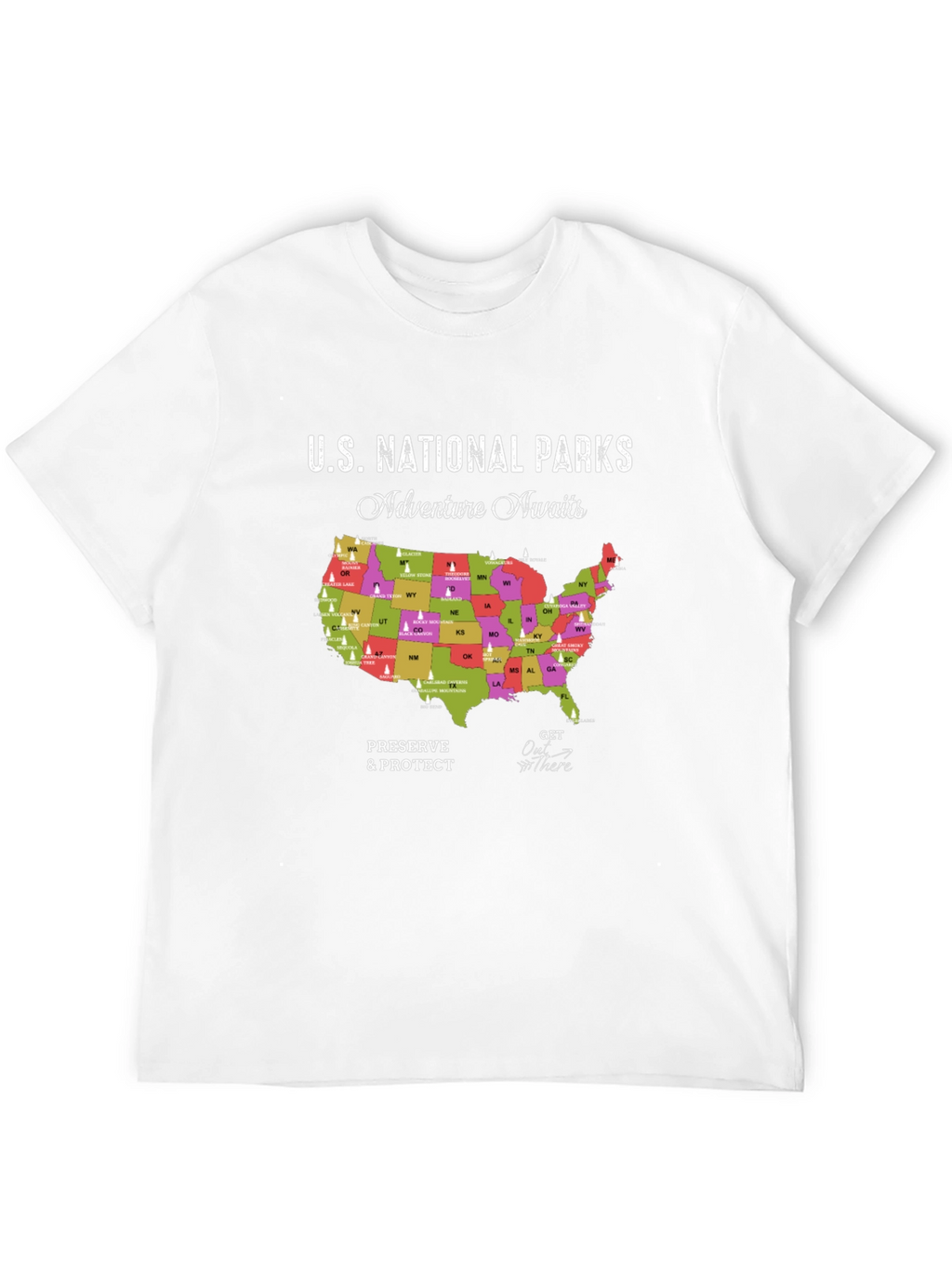 U.S. National Parks Adventure Awaits Black T-Shirt