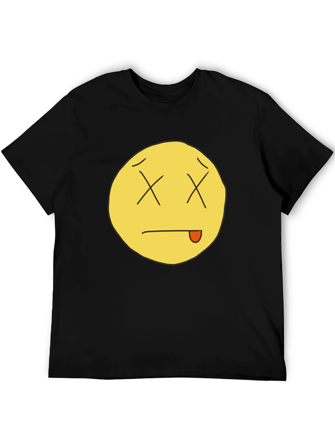 Funny Dead Emoji Black T-Shirt