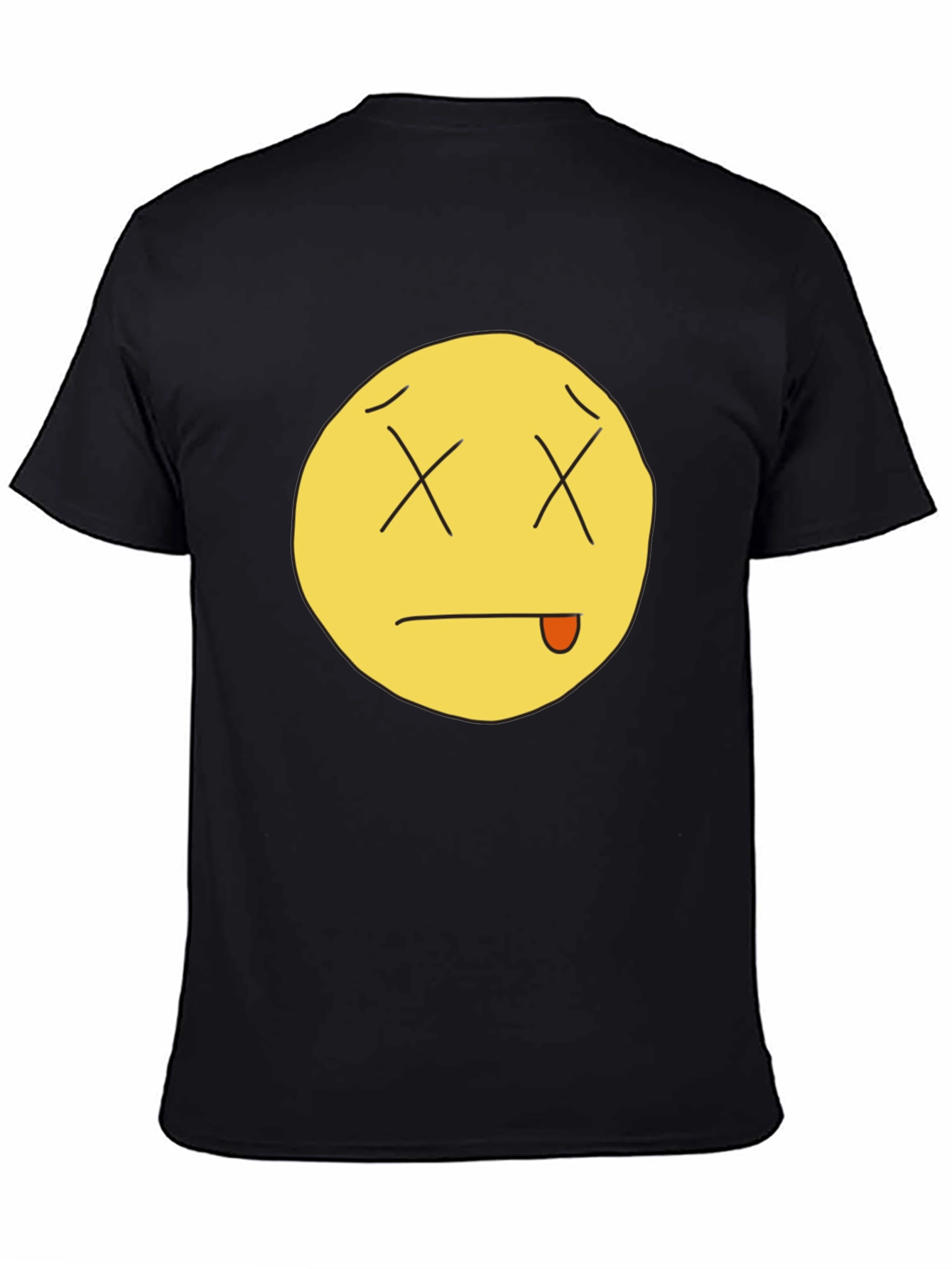 Funny Dead Emoji Black T-Shirt
