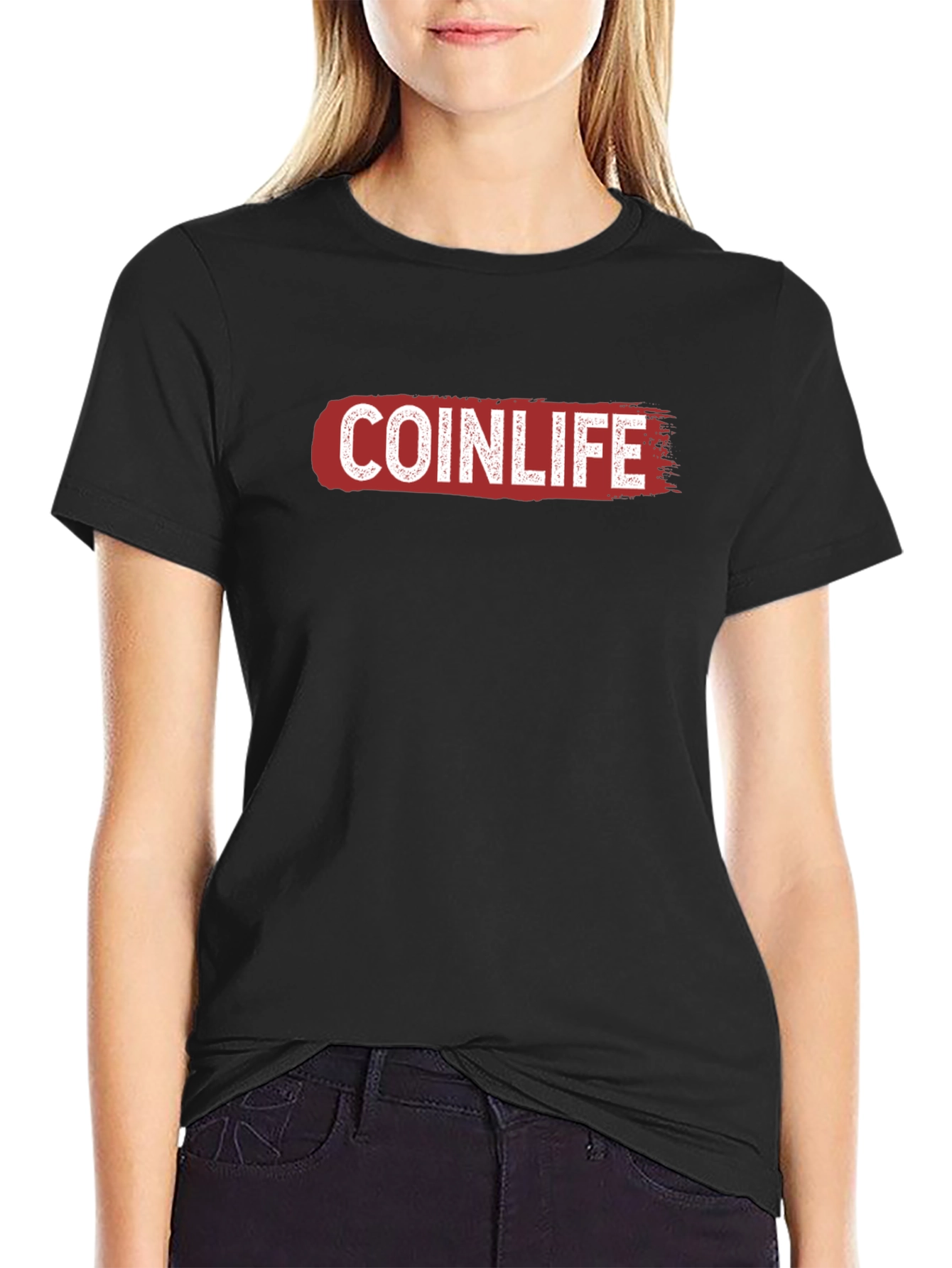 Coinlife Graphic T-Shirt - Black Crew Neck