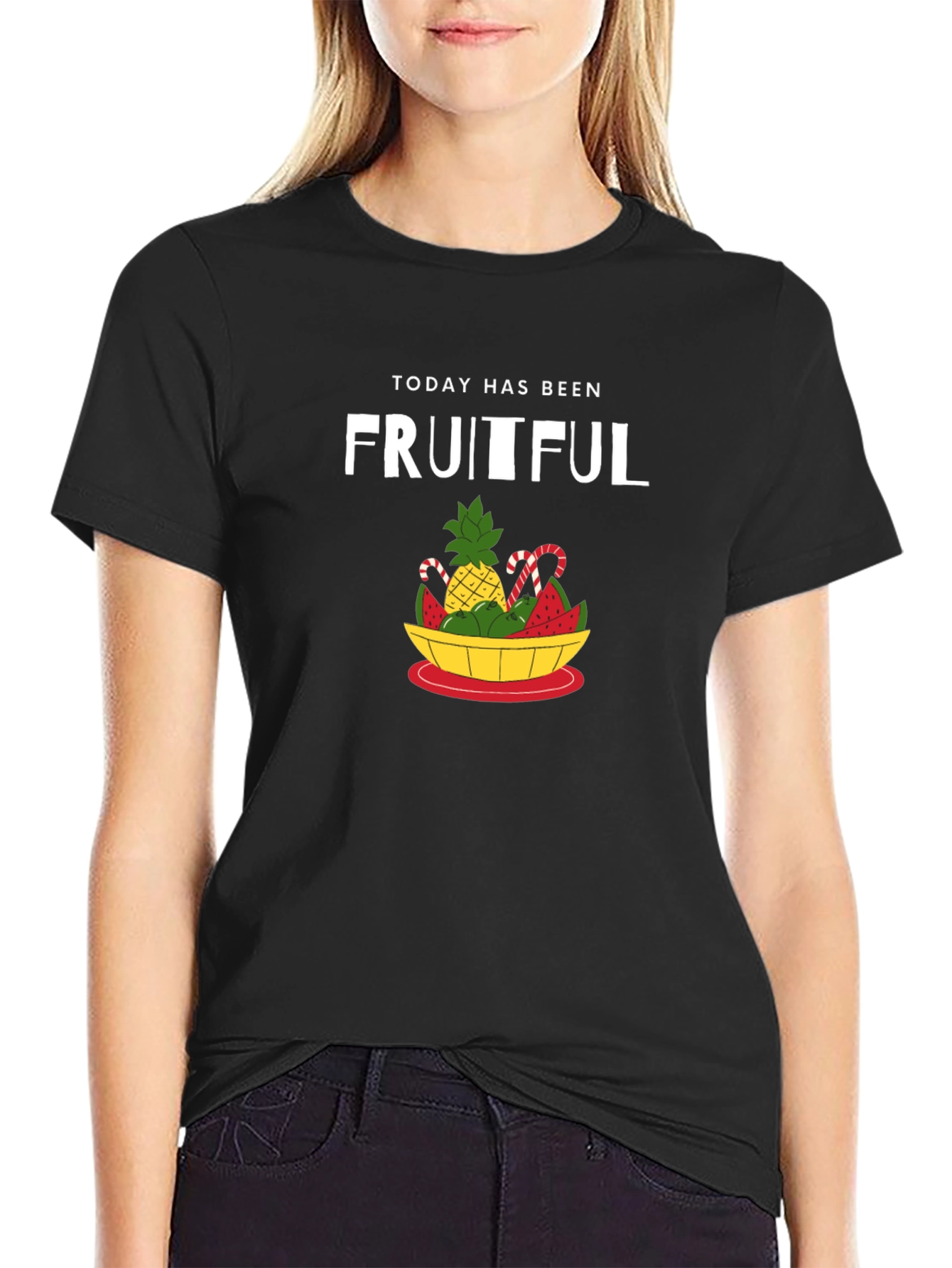 Fruitful Day Graphic T-Shirt - Black Cotton Tee